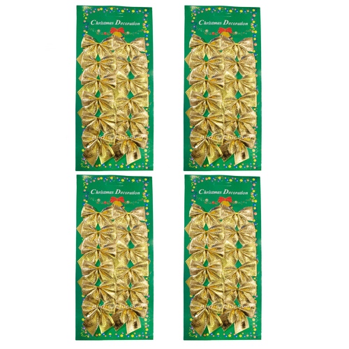 48 Mini Schleifen gold Weihnachten Weihnachtsschleifen Schleife Christbaum 5cm - zum Schließen ins Bild klicken